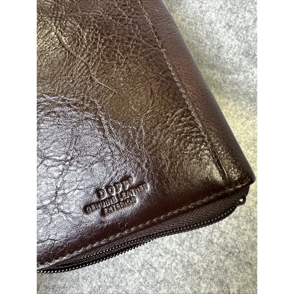 Dopp Travel Wallet Passport Holder Genuine Leather Brown‎ ID Slots